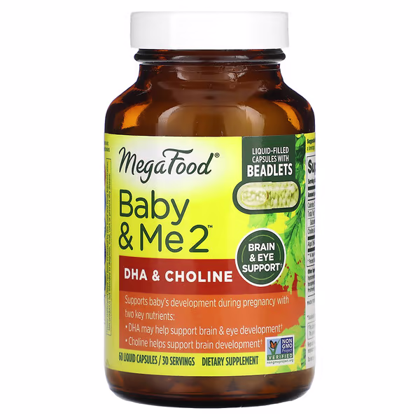 MegaFood, Baby & Me 2, DHA & Choline, 60 Liquid Capsules