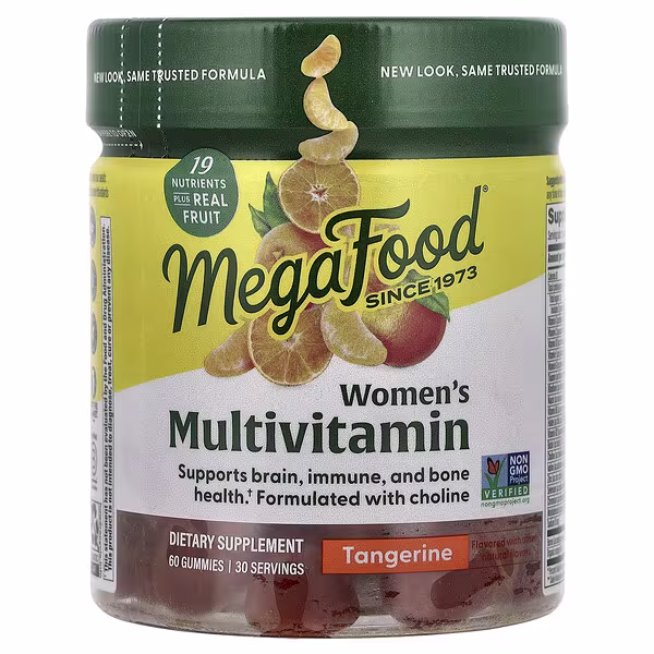 MegaFood, Women's Multivitamin Gummies, Tangerine, 60 Gummies