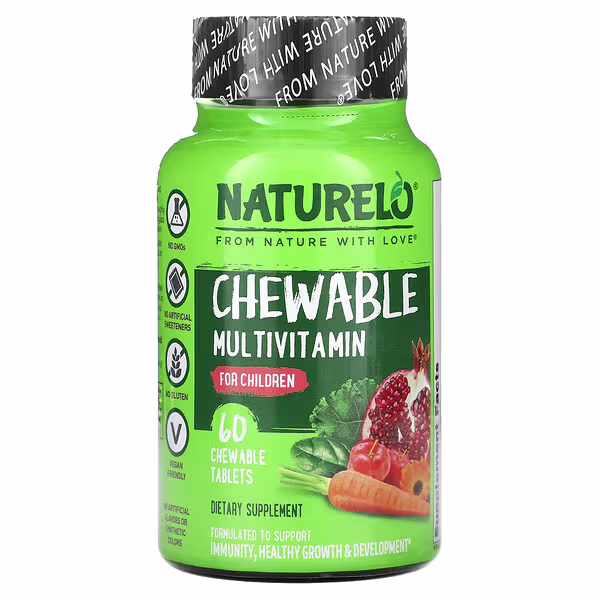 NATURELO, Chewable Multivitamin For Children, 60 Chewable Tablets