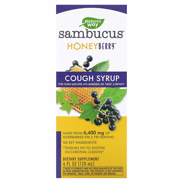 Nature's Way, Sambucus, Cough Syrup, Honeyberry , 4 fl oz (120 ml)