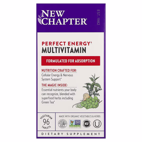 New Chapter, Perfect Energy Multivitamin, 96 Vegetarian Tablets