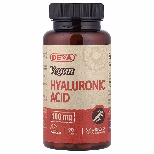 Deva, Vegan Hyaluronic Acid , 100 mg , 90 Tablets