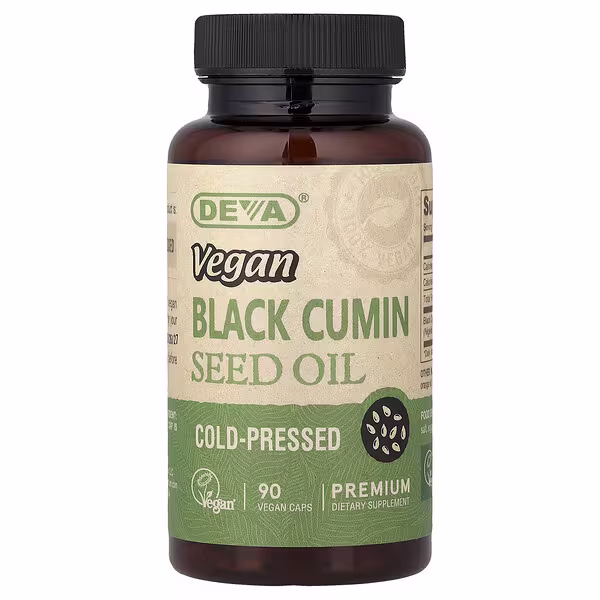 Deva, Vegan Black Cumin Seed Oil, 90 Vegan Caps (500 mg per Capsule)