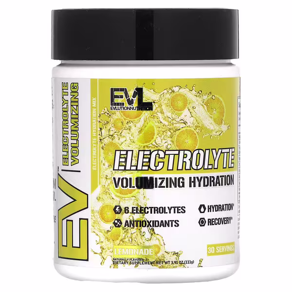 EVLution Nutrition, Electrolyte Volumizing Hydration, Lemonade, 3.91 oz (111 g)