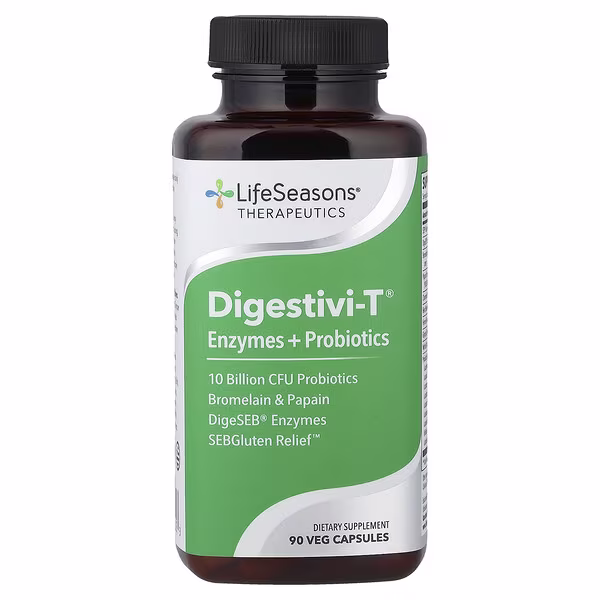 LifeSeasons, Digestivi-T®, Enzymes + Probiotics, 90 Veg Capsules