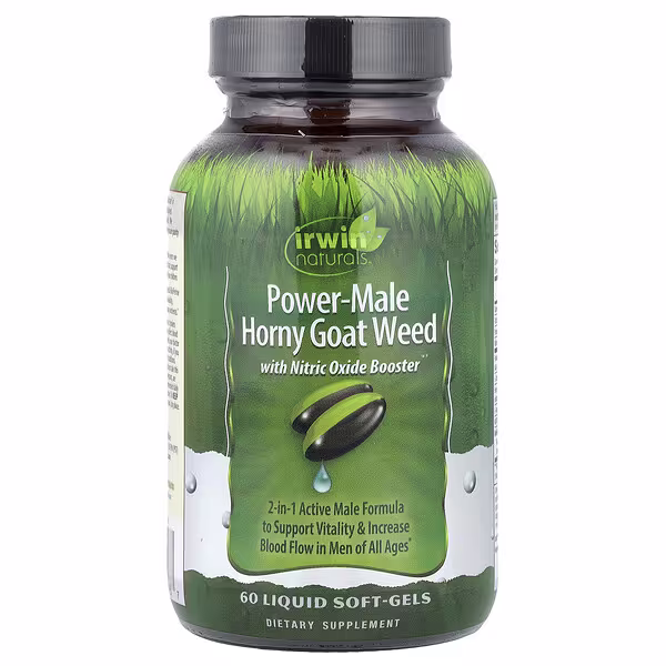 Irwin Naturals, Power-Male Horny Goat Weed, With Nitric Oxide Booster, 60 Liquid Soft-Gels
