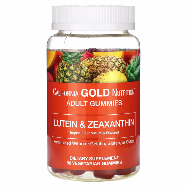 California Gold Nutrition, Lutein and Zeaxanthin Gummies, Tropical, 90 Vegetarian Gummies