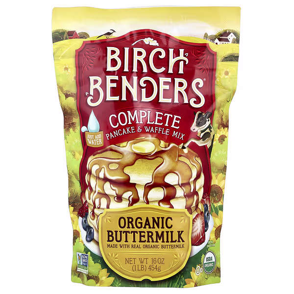 Birch Benders, Complete Pancake & Waffle Mix, Organic Buttermilk, 1 lb (454 g)