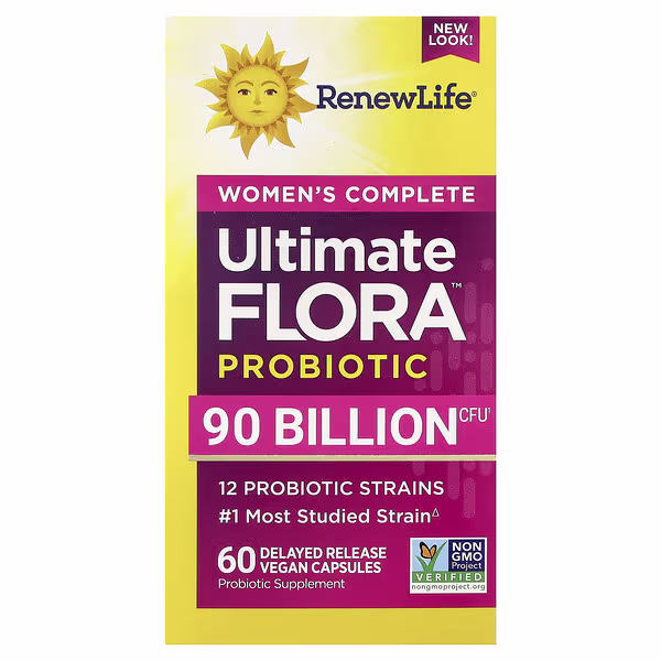Renew Life, Women's Complete, Ultimate Flora™ Probiotic, 90 Billion CFU, 60 Delayed Release Vegan Capsules