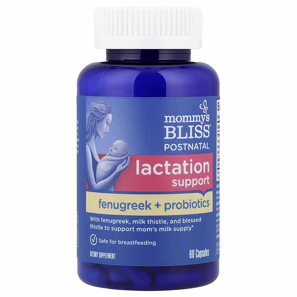 Mommy's Bliss, Postnatal Lactation Support, Fenugreek + Probiotics, 60 Capsules