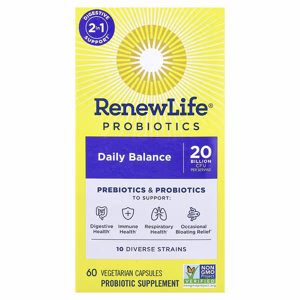Renew Life, Probiotics, Daily Balance, 60 Vegetarian Capsules
