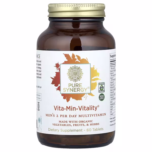 Pure Synergy, Vita-Min-Vitality®, Men's 2 Per Day Multivitamin, 60 Tablets