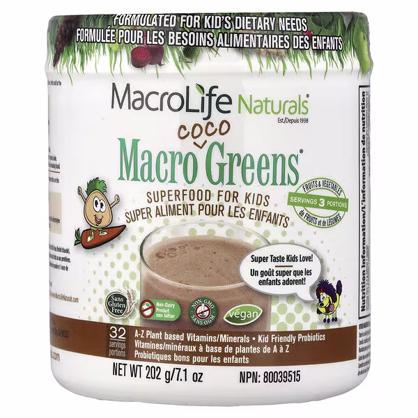 Macrolife Naturals, Macro Coco Greens®, Superfood For Kids, 7.1 oz (202 g)