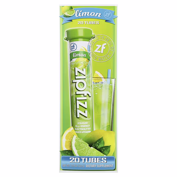 Zipfizz, Energy Drink Mix, Limon, 20 Tubes, 0.39 oz (11 g) Each
