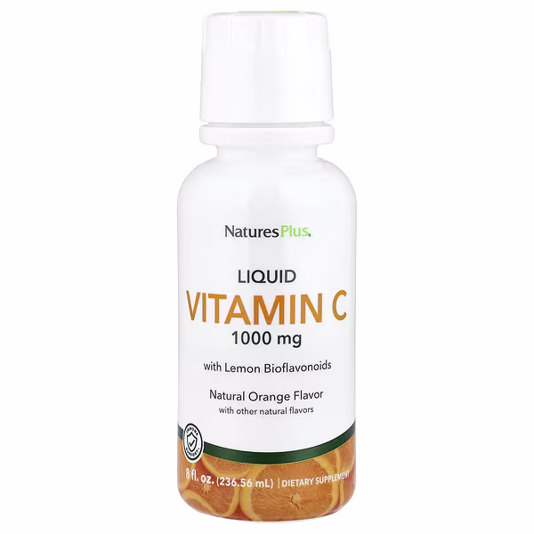 NaturesPlus, Liquid Vitamin C With Lemon Bioflavonoids, Natural Orange, 8 fl oz (236.56 ml)