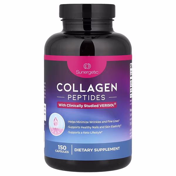 Sunergetic, Collagen Peptides, 150 Capsules (500 mg per Capsule)
