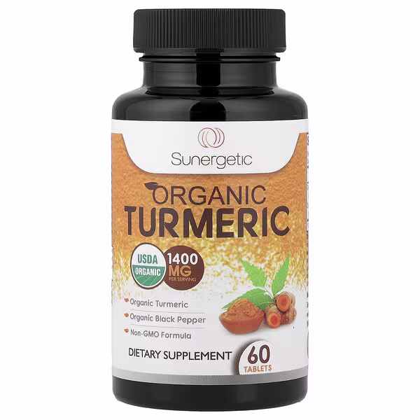 Sunergetic, Organic Turmeric, 60 Tablets