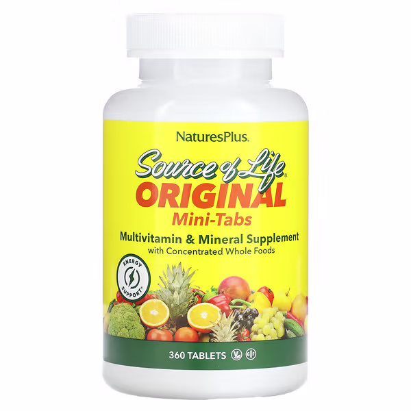 NaturesPlus, Source of Life, Original Mini-Tabs, Multivitamin & Mineral Supplement, 360 Tablets