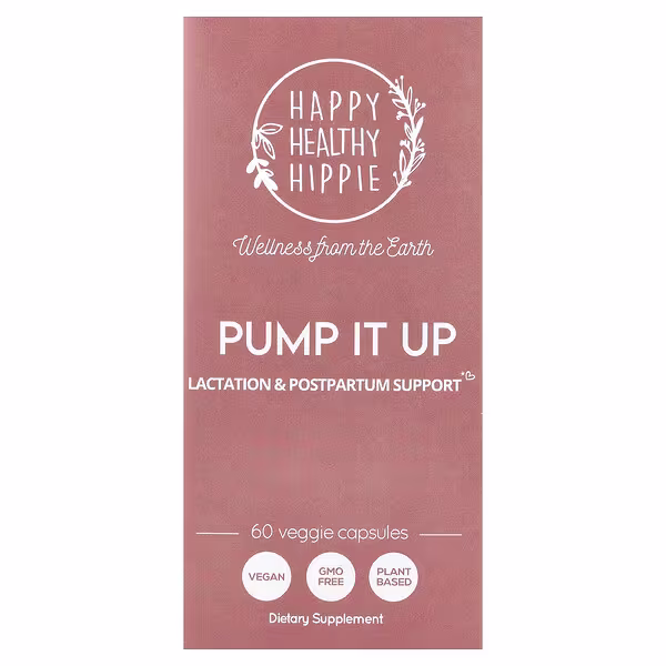 Happy Healthy Hippie, Pump It Up, Lactation & Postpartum Support, 60 Veggie Capsules