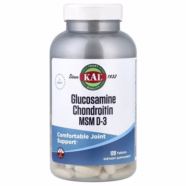 KAL, Glocosamine Chondroitin MSM D-3, 120 Tablets