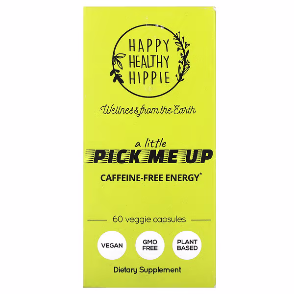 Happy Healthy Hippie, A Little Pick Me Up, Caffeine Free Energy , 60 Veggie Capsules