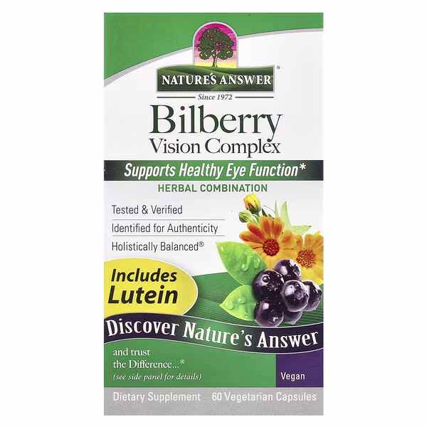 Nature's Answer, Bilberry Vision Complex, 60 Vegetarian Capsules