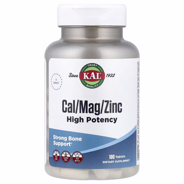 KAL, Cal/Mag/Zinc, High Potency , 100 Tablets