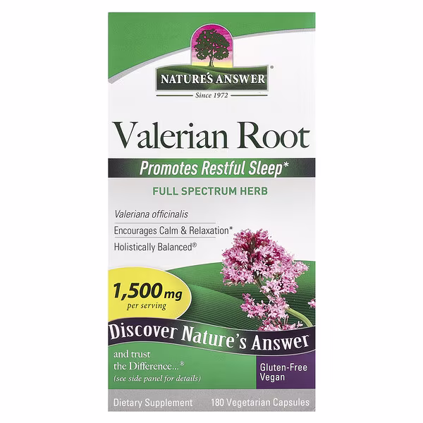 Nature's Answer, Valerian Root, 180 Vegetarian Capsules (500 mg per Capsule)