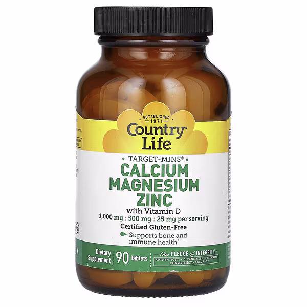 Country Life, Calcium Magnesium Zinc with Vitamin D, 90 Tablets