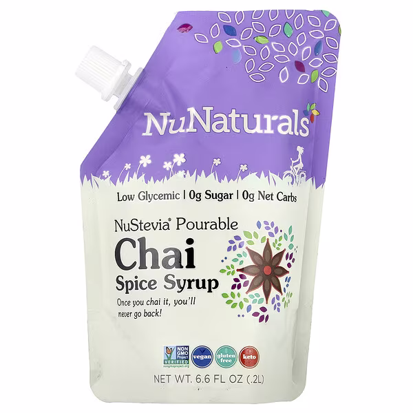 NuNaturals, NuStevia® Pourable Chai Spice Syrup, 6.6 fl oz, (0.2 l)