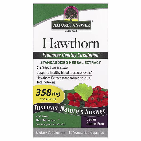 Nature's Answer, Hawthorn, 358 mg, 60 Vegetarian Capsules