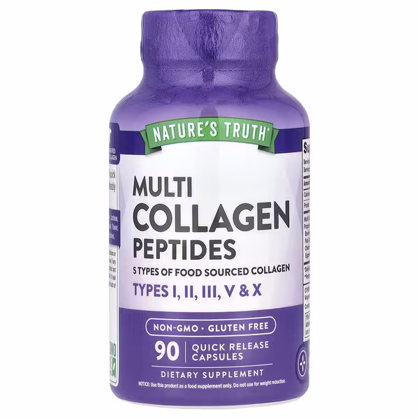 Nature's Truth, Multi Collagen Peptides, 90 Quick Release Capsules (500 mg per Capsule)