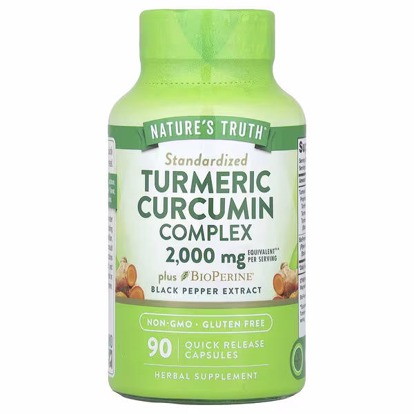 Nature's Truth, Turmeric Curcumin Complex Plus BioPerine® Black Pepper Extract, 90 Quick Release Capsules