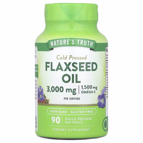 Nature's Truth, Flaxseed Oil, Cold Pressed, 90 Quick Release Softgels (1,000 mg per Softgel)