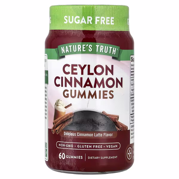Nature's Truth, Ceylon Cinnamon Gummies, Delicious Cinnamon Latte, 60 Gummies