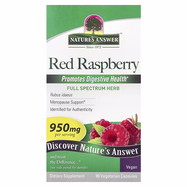 Nature's Answer, Red Raspberry, 950 mg, 90 Vegetarian Capsules (475 mg Per Capsule)