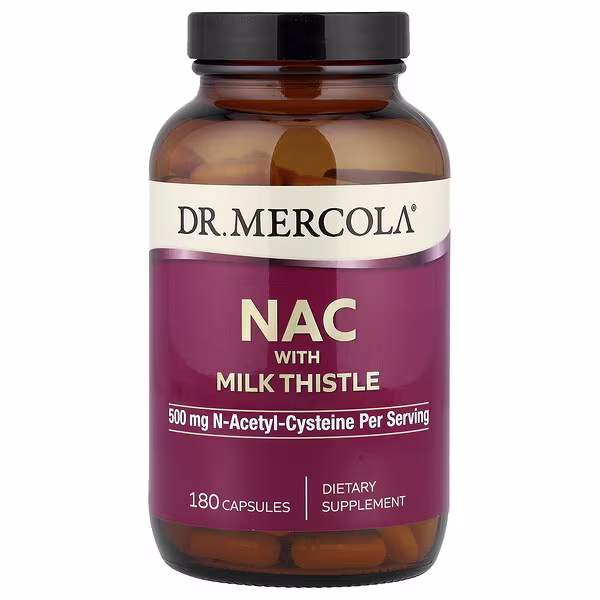 Dr. Mercola, NAC with Milk Thistle, 180 Capsules
