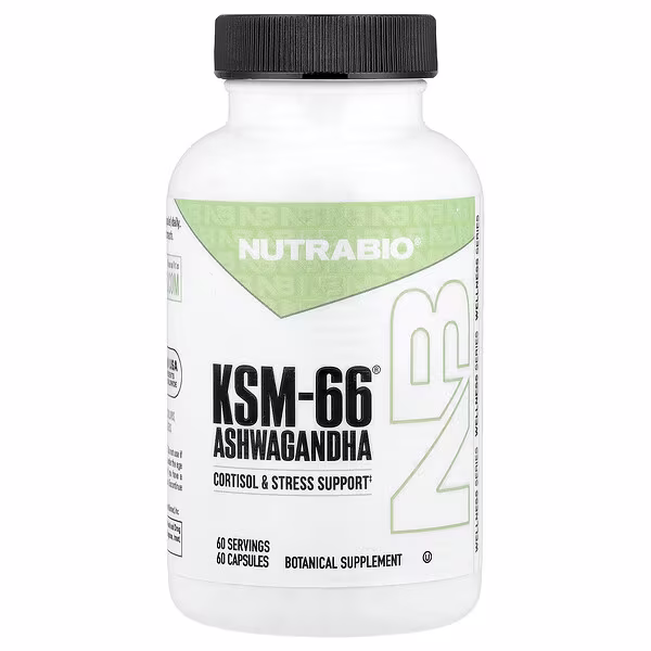NutraBio, KSM-66®, Ashwagandha, 60 Capsules (600 mg per Capsule)