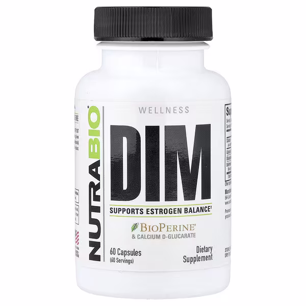 NutraBio, DIM, 60 Capsules