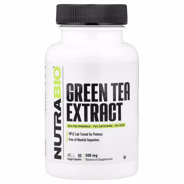 NutraBio, Green Tea Extract, 500 mg, 90 Veggie Capsules