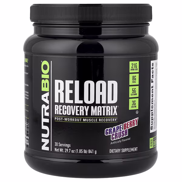 NutraBio, Reload Recovery Matrix, Grape Berry Crush, 1.85 lb (841 g)