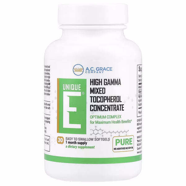 A.C. Grace Company, Unique E®, High Gamma Mixed Tocopherol Concentrate, 30 Softgels