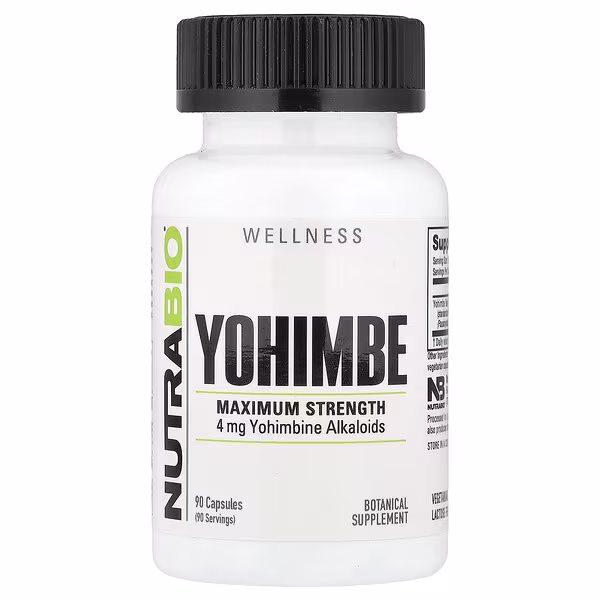 NutraBio, Yohimbe, 90 Capsules (100 mg per Capsule)