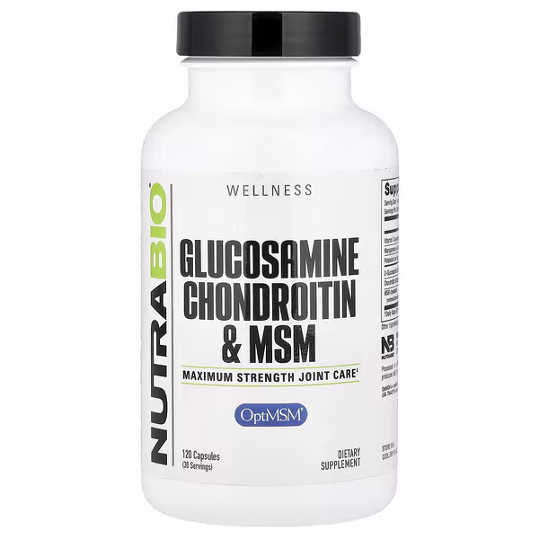 NutraBio, Glucosamine Chondroitin & MSM, 120 Capsules