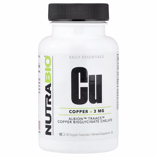 NutraBio, Copper, 3 mg, 90 Veggie Capsules