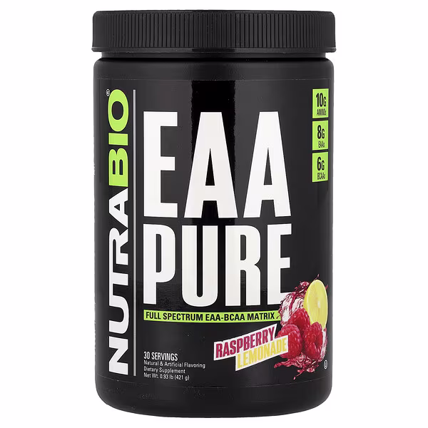 NutraBio, EAA Pure, Raspberry Lemonade, 0.93 lb (421 g)