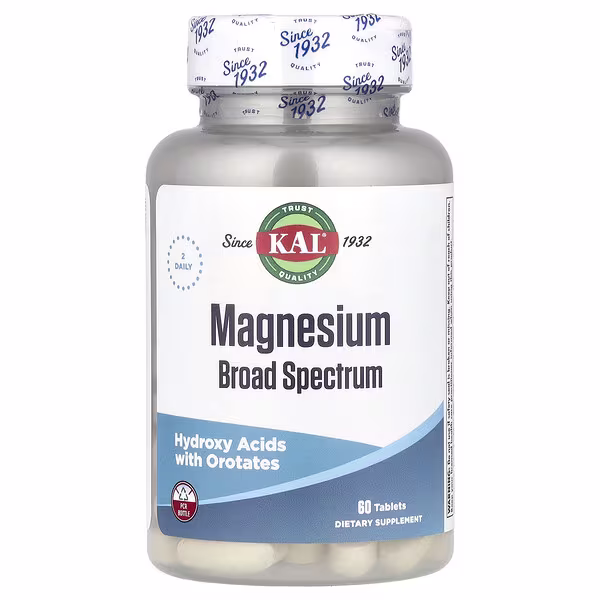 KAL, Magnesium Broad Spectrum, 60 Tablets (200 mg per Tablet)