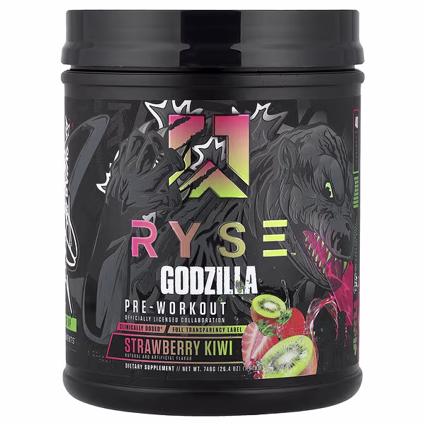 RYSE, Pre-Workout, Godzilla, Strawberry Kiwi, 1.6 lbs (748 g)