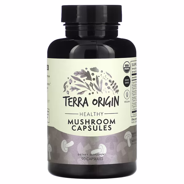 Terra Origin, Healthy Mushroom Capsules, 90 Capsules