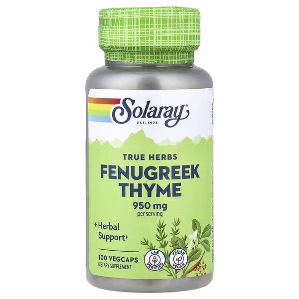 Solaray, True Herbs, Fenugreek Thyme, 100 VegCaps